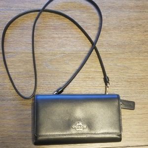Coach phone wallet with shoulder strap